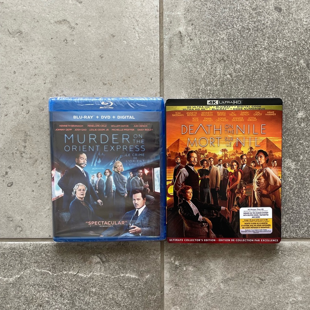 Murder on Orient Express Bluray & Death on the Nile 4KUltraHD, New and Sealed